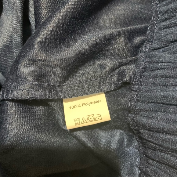 Navy Blue Cropped Drop Shoulder Drawstring Corduroy Jacket with Hood NWOT - Picture 15 of 16